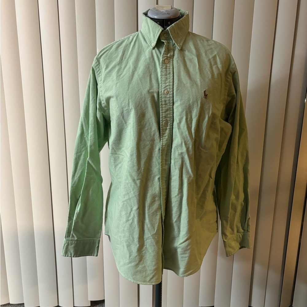 Ralph Lauren Men's Green Polo Dress Shirt